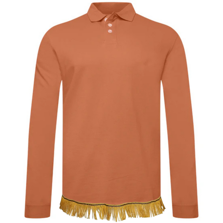 Cotton Long Sleeve Polo with Fringes