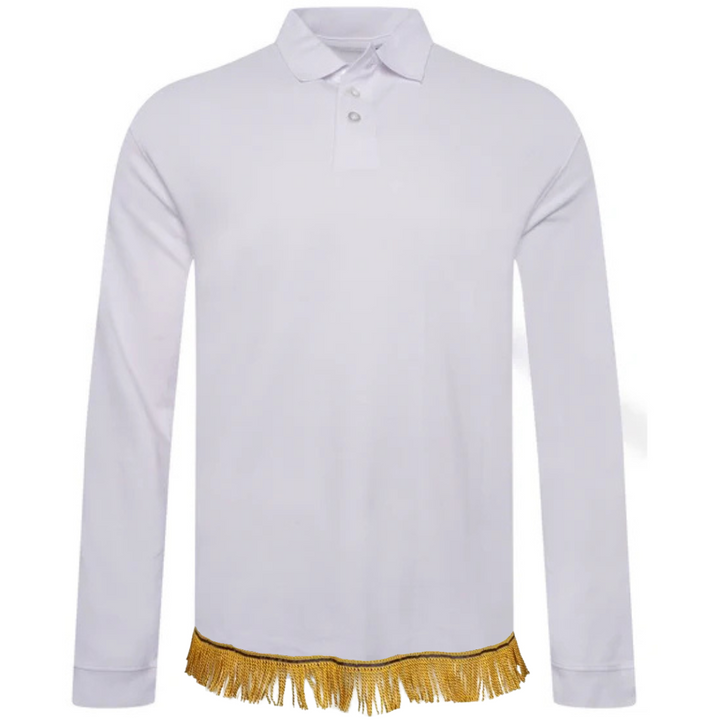 Cotton Long Sleeve Polo with Fringes