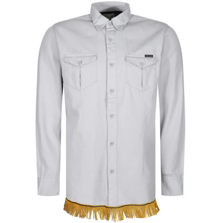 Men's 2 Pocket Button Down Shirt with Fringes