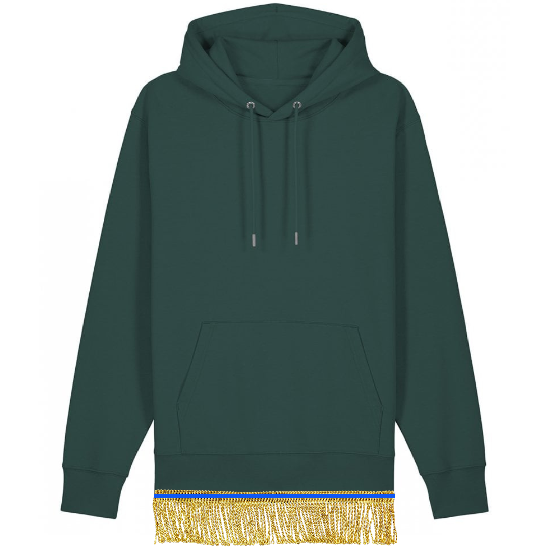 Men's Organic Cotton Pullover Hoodie with Fringes