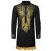 Gold Print Dashiki Shirt with Fringes - Free Worldwide Shipping- Sew Royal US