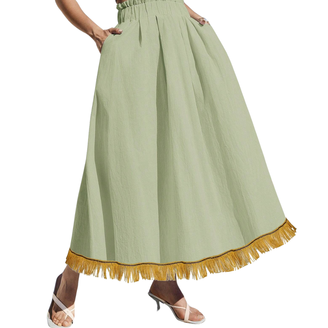 100% Cotton A-Line Skirt with Pockets