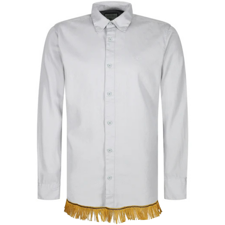 Men's Long Sleeve Button Down Shirt with Fringes