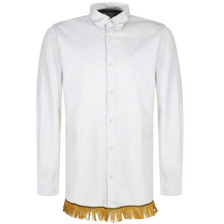 Men's Long Sleeve Button Down Shirt with Fringes