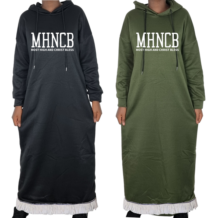 MHNCB Hooded Sweatshirt Dress with Pockets