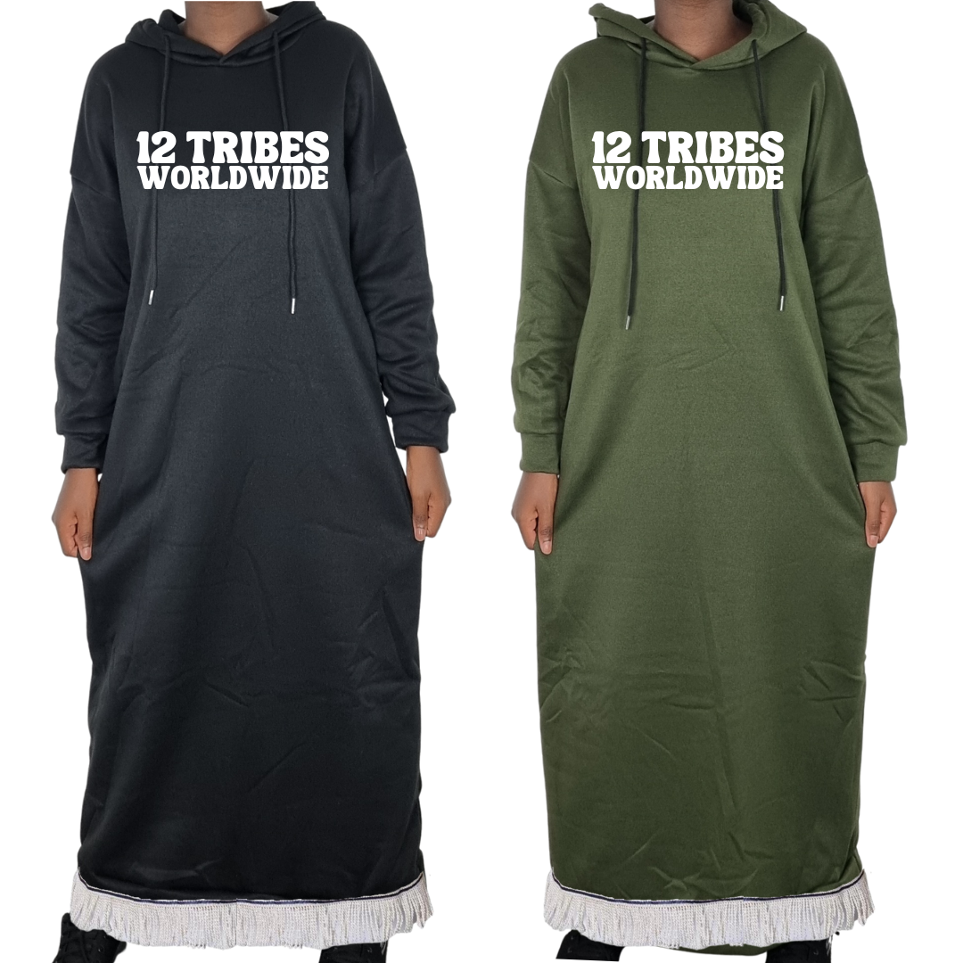 12 Tribes Worldwide Hooded Sweatshirt Dress with Pockets