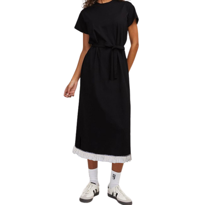 Tie Waist Cotton Midi Dress