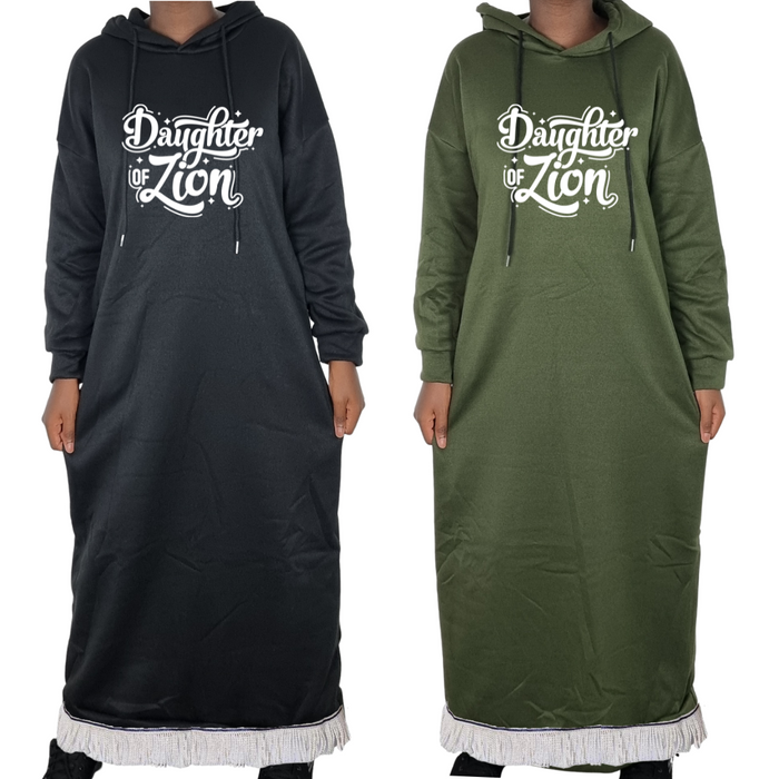 Daughter of Zion Hooded Sweatshirt Dress with Pockets