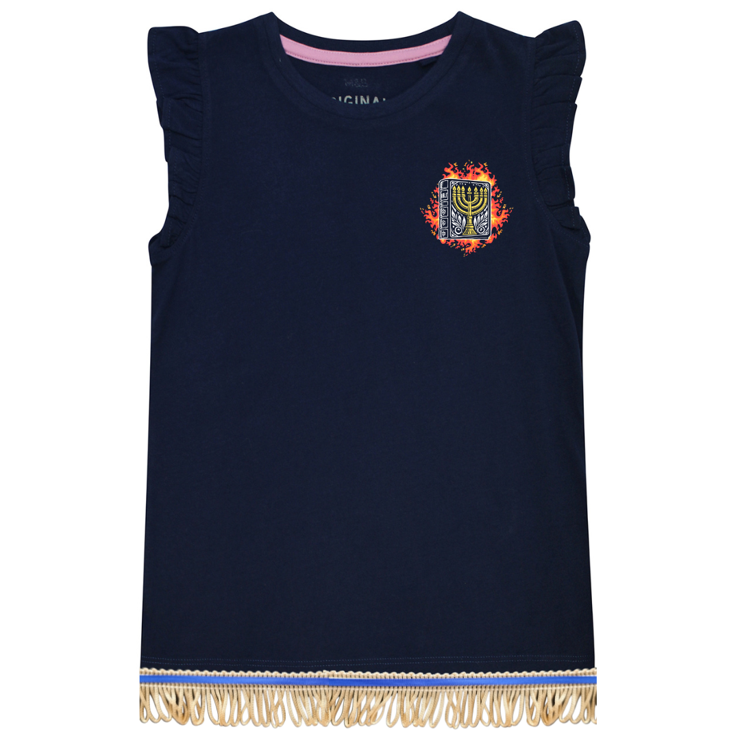 The Fiery Law Girls 100% Cotton Frill Sleeve Top