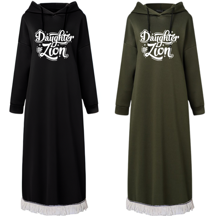 Daughter of Zion Hooded Sweatshirt Dress with Pockets