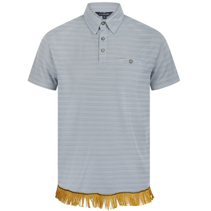 Lightweight Striped Polo Shirt with Fringes