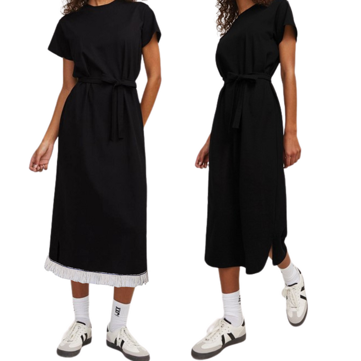 Tie Waist Cotton Midi Dress