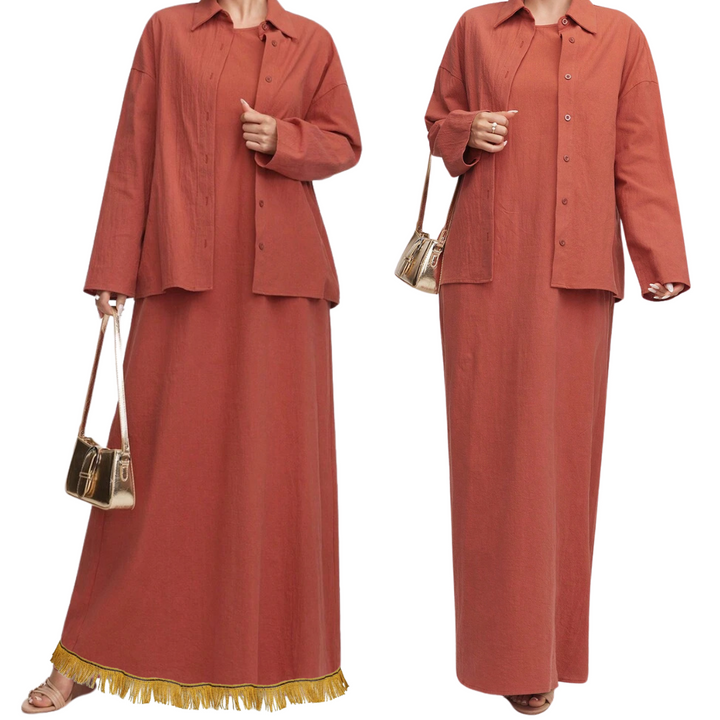 100% Cotton 2-Piece Shirt And Dress Set