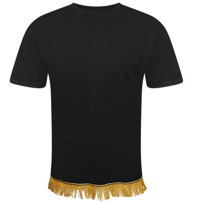 Crew Neck Pocket T-Shirt with Fringes