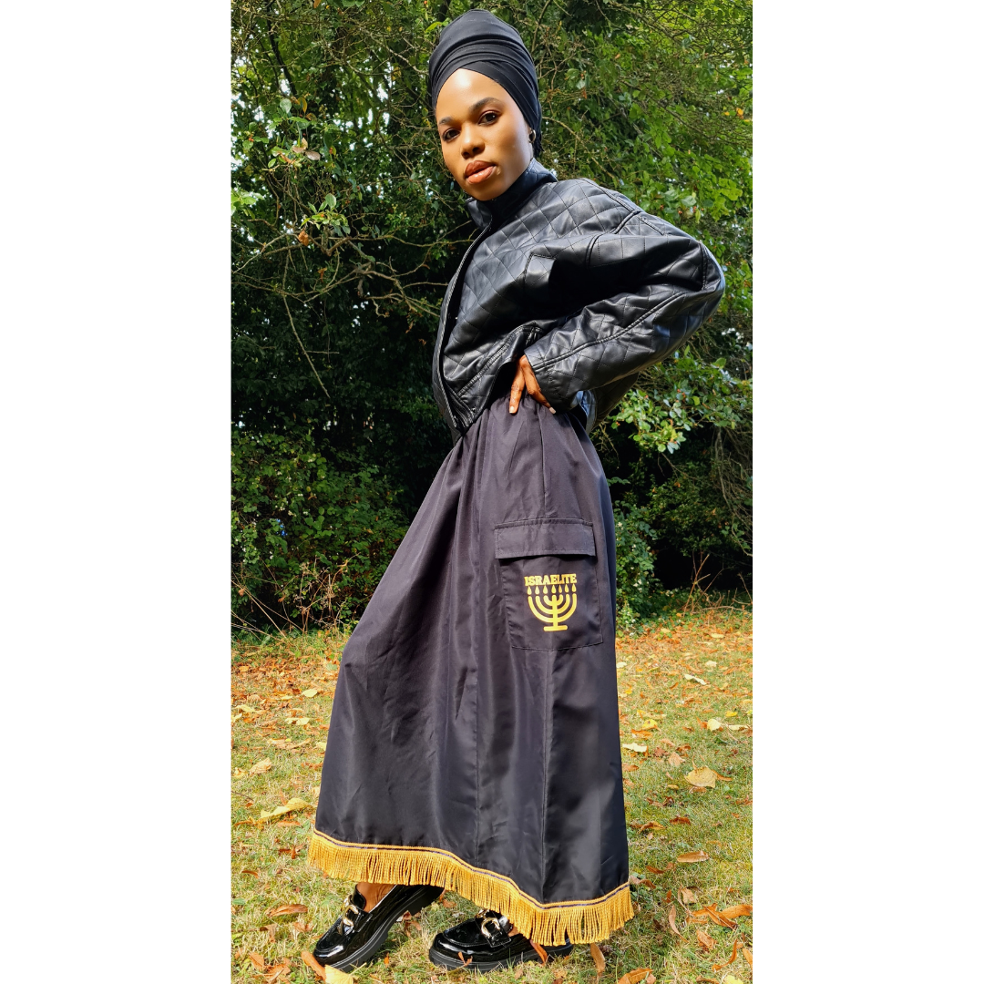 ISRAELITE Oversized Cargo Midi Skirt with Pockets