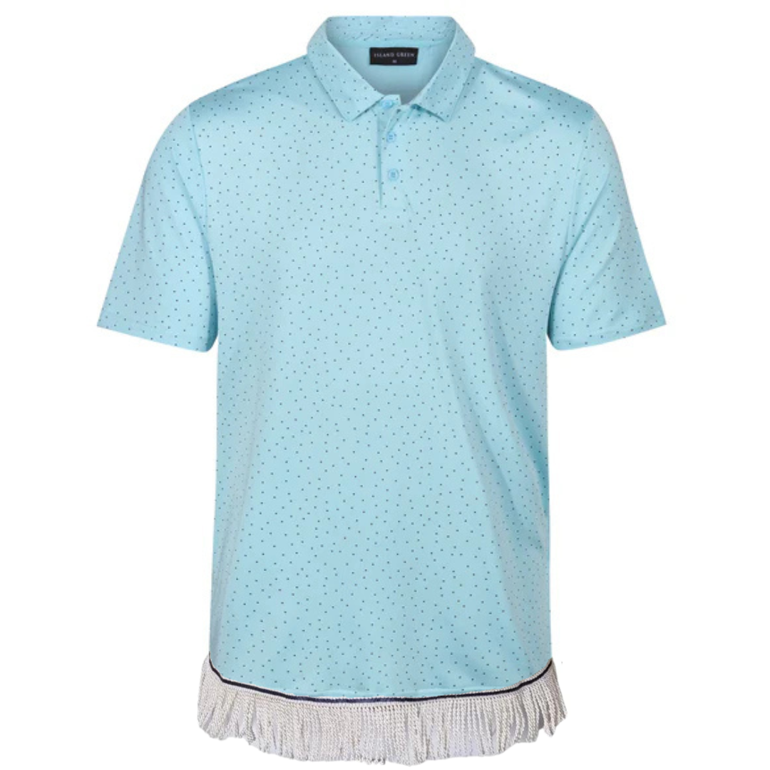 Men's Dot Print Polo Shirt with Fringes