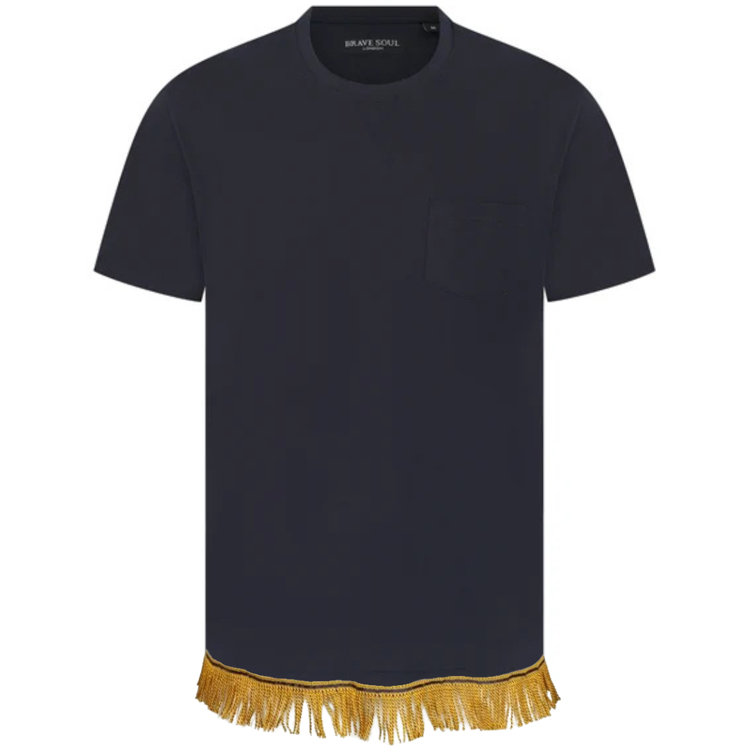 Men's Pocket T-Shirt with Fringes