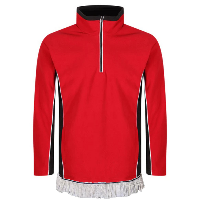 Men's Quarter Zip Fleece Top with Fringes