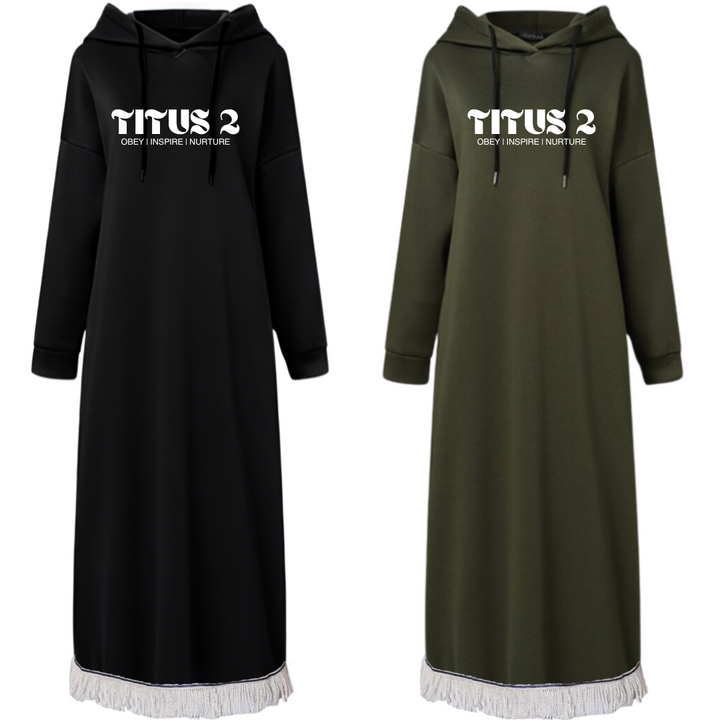 TITUS 2 Hooded Sweatshirt Dress with Pockets