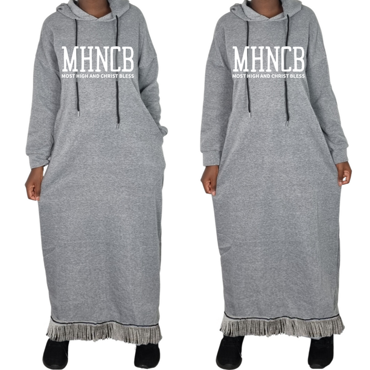 MHNCB Hooded Sweatshirt Dress with Pockets