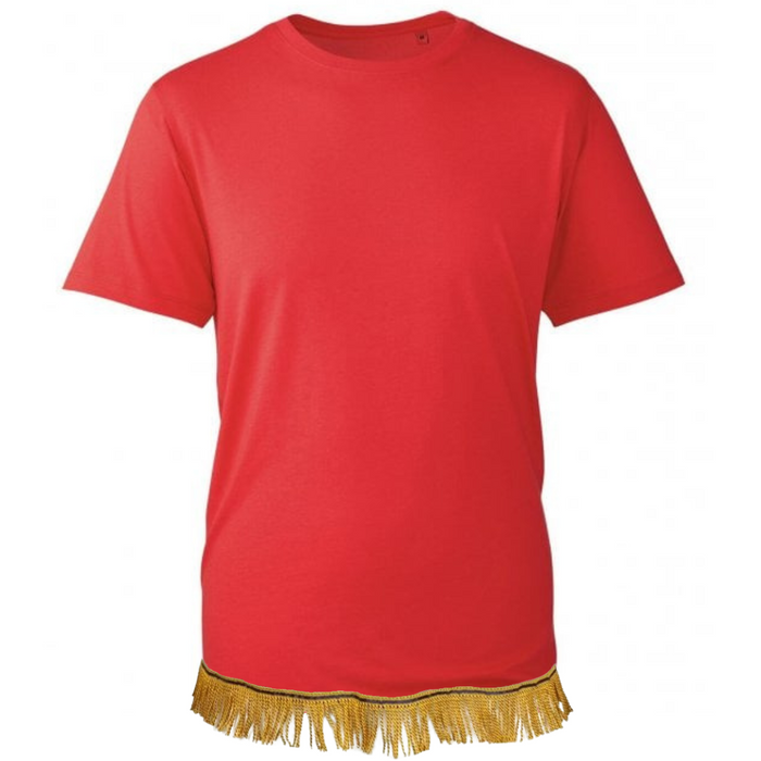 Men's Plain Organic Cotton Fringed T-Shirt