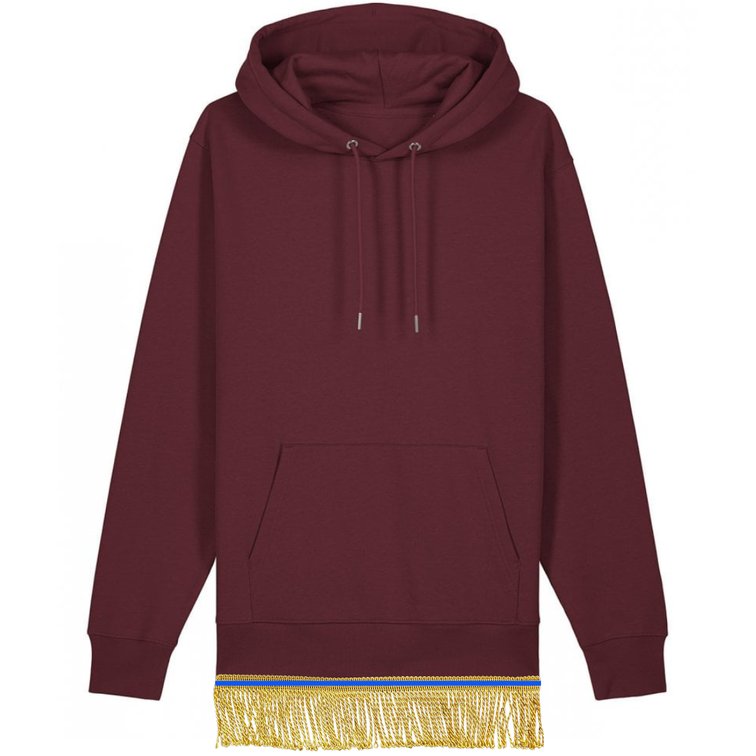 Men's Organic Cotton Pullover Hoodie with Fringes