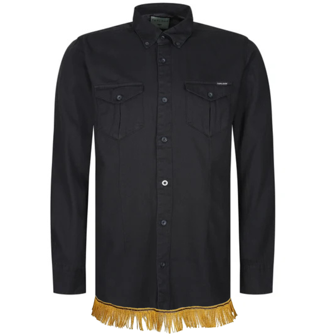 Men's 2 Pocket Button Down Shirt with Fringes