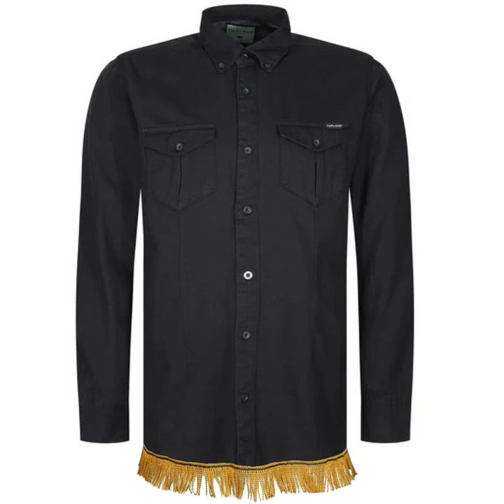 Men's 2 Pocket Button Down Shirt with Fringes