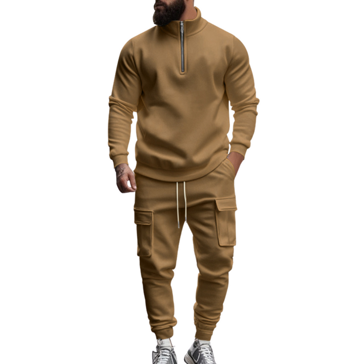 Men's Zipper Jacket and Cargo Pants Set