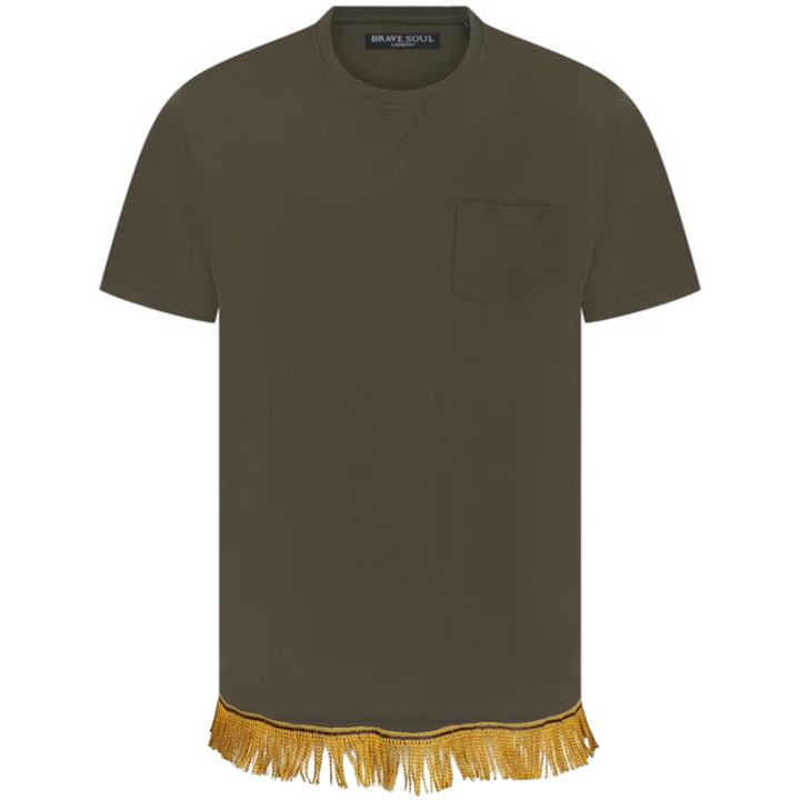 Men's Pocket T-Shirt with Fringes