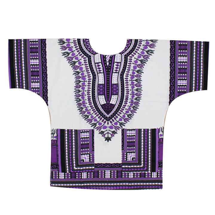 100% Cotton Tribal Print Dashiki Shirt with Fringes