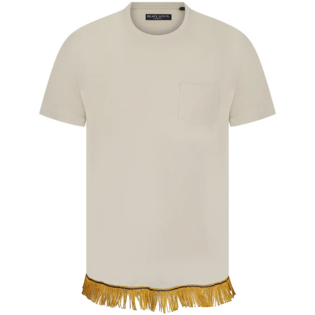 Men's Pocket T-Shirt with Fringes