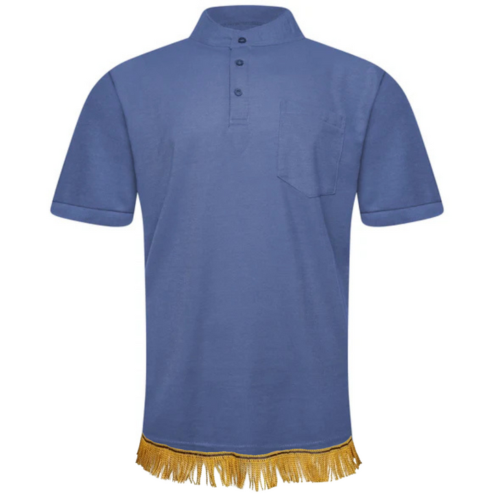 Men's Henley Collar Polo Shirt with Fringes