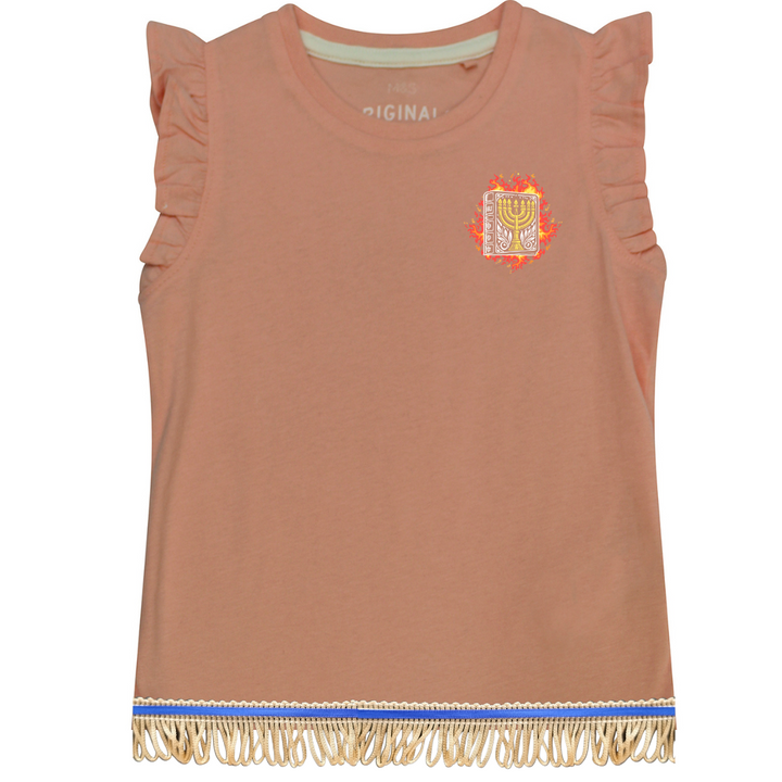 The Fiery Law Girls 100% Cotton Frill Sleeve Top