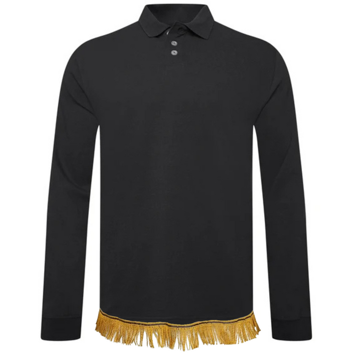 Cotton Long Sleeve Polo with Fringes (2 for $60/3 for $80) (8 Colors)