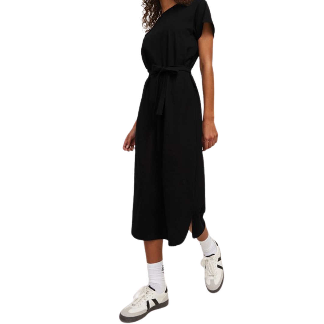 Tie Waist Cotton Midi Dress