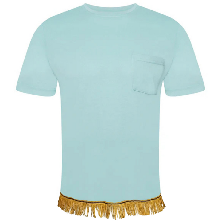 Crew Neck Pocket T-Shirt with Fringes