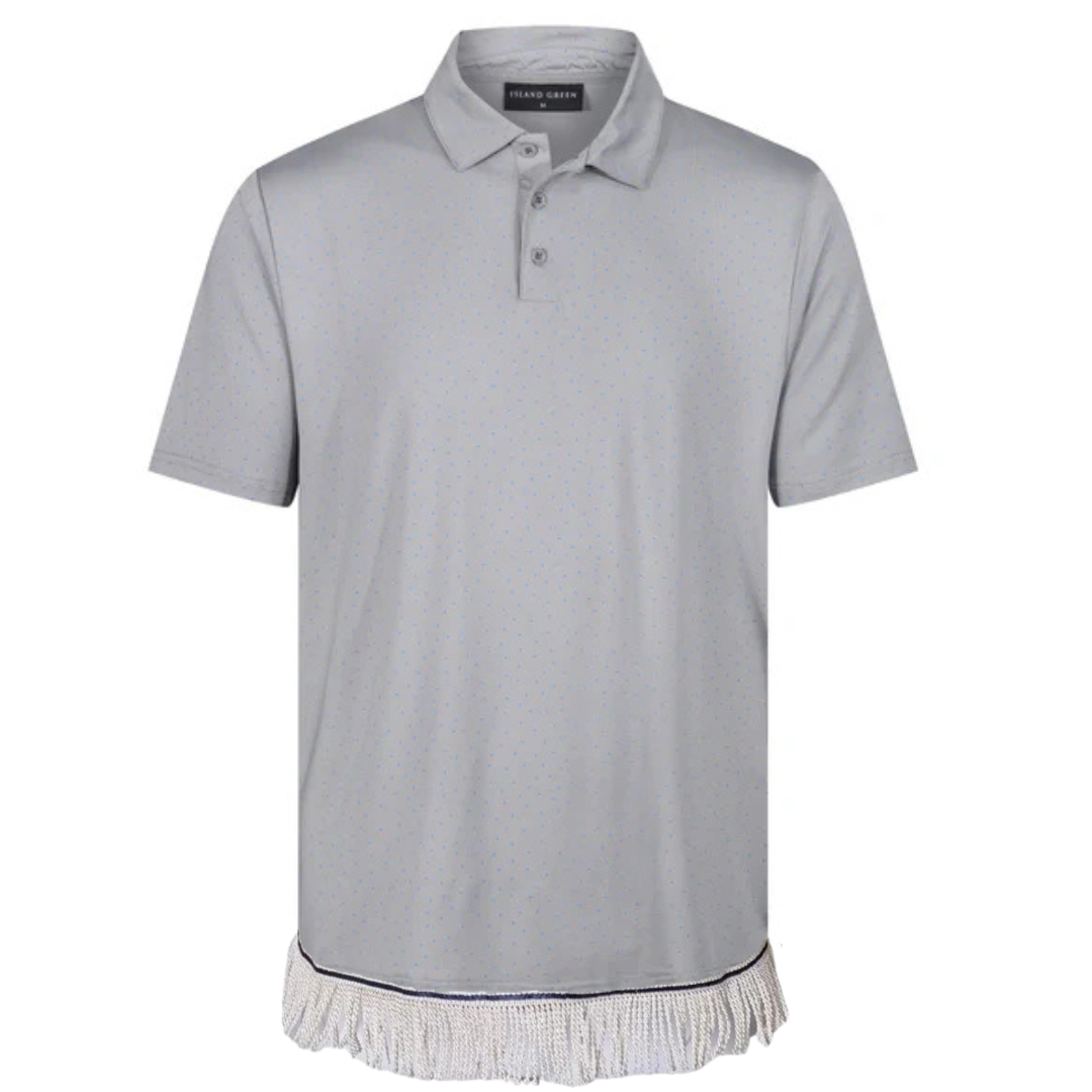 Men's Dot Print Polo Shirt with Fringes