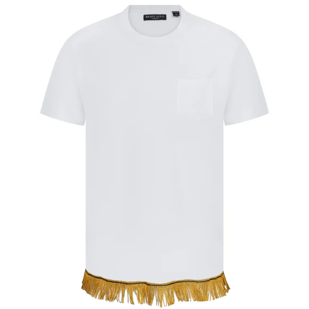 Men's Pocket T-Shirt with Fringes