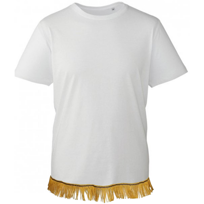 Men's Plain Organic Cotton Fringed T-Shirt