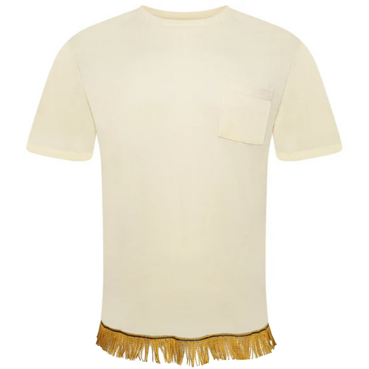 Crew Neck Pocket T-Shirt with Fringes