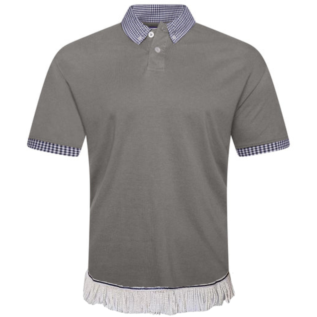 Cotton Check Pattern Polo with Fringes