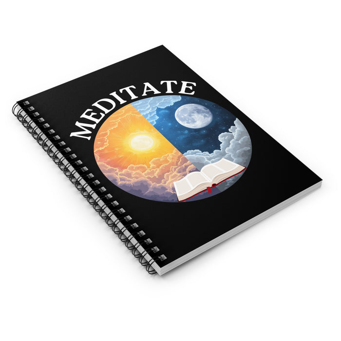 Black Meditate Spiral Notebook