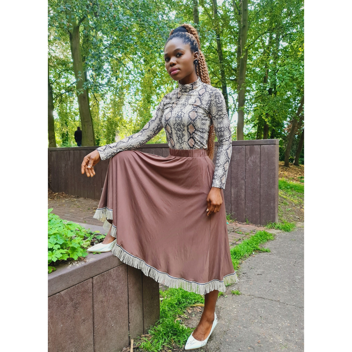 Plain Circle Midi Skirt with Pockets (3 Colors)