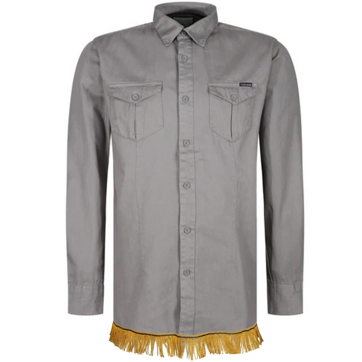 Men's 2 Pocket Button Down Shirt with Fringes