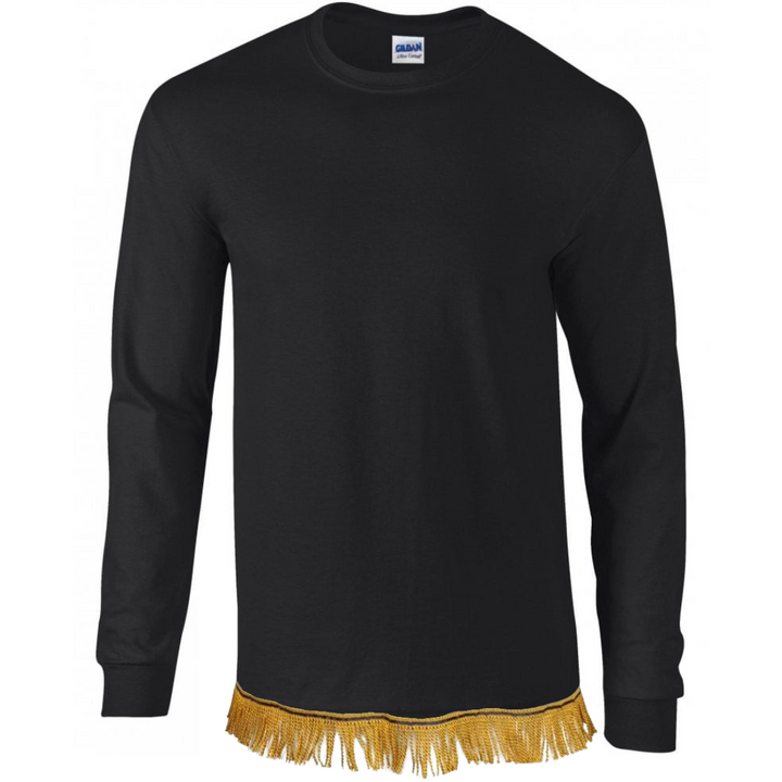 Men's Plain Long Sleeve T-Shirt with Fringes