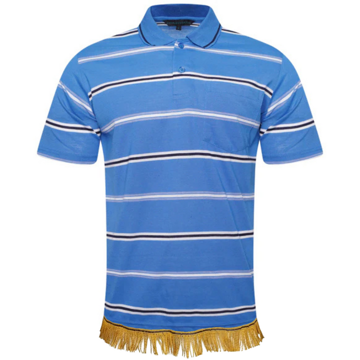 Men's Striped Polo Shirt with Fringes