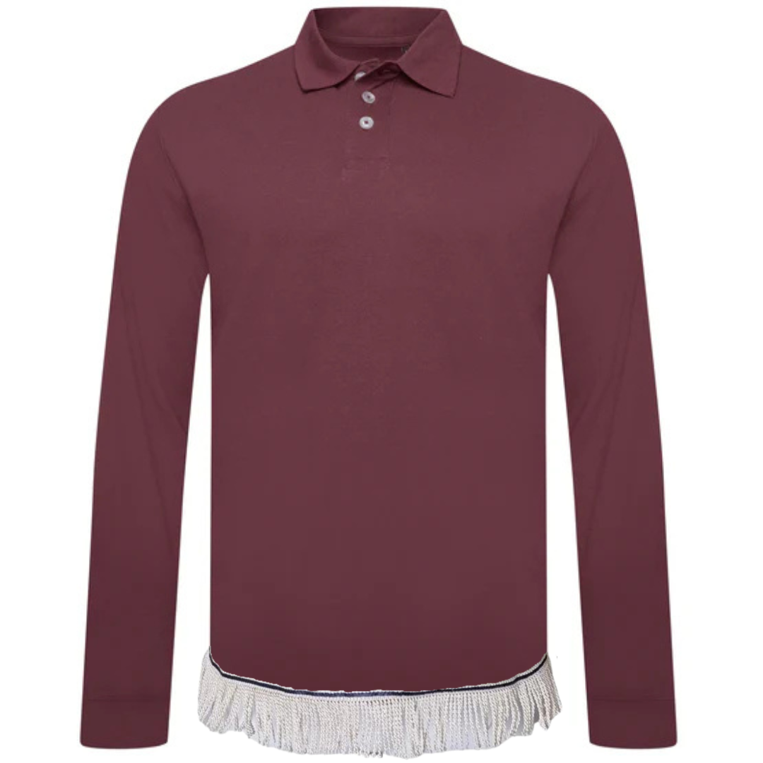 Cotton Long Sleeve Polo with Fringes