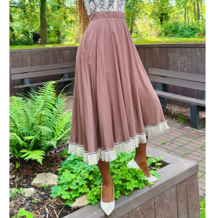 Plain Circle Midi Skirt with Pockets (3 Colors)