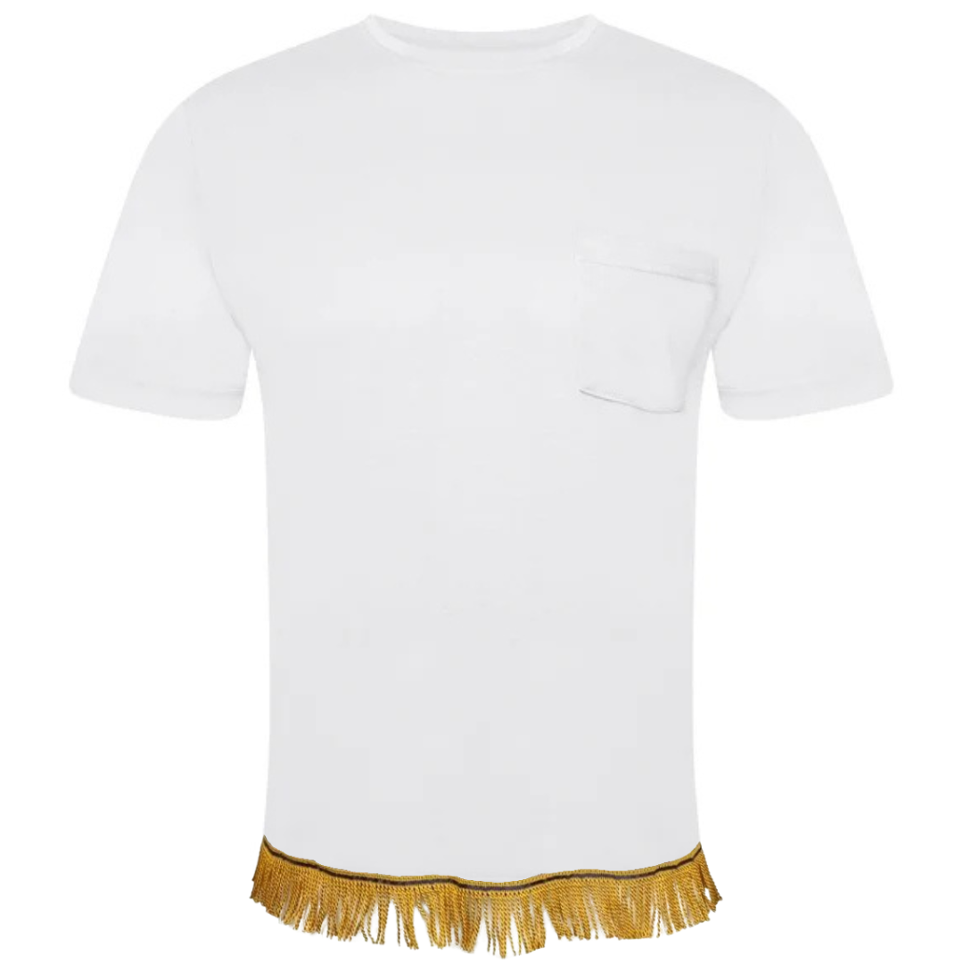 Crew Neck Pocket T-Shirt with Fringes